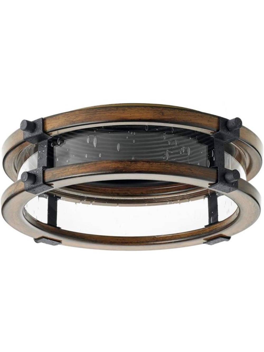 Kichler Barrington 6" Recessed Trim Kit - Distressed Black & Wood - Picture 4 of 5
